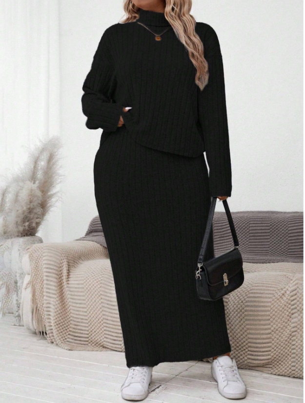 Turtle Neck Long Sleeve Set