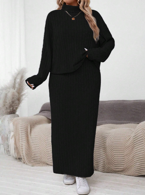Turtle Neck Long Sleeve Set