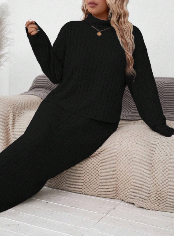 Turtle Neck Long Sleeve Set