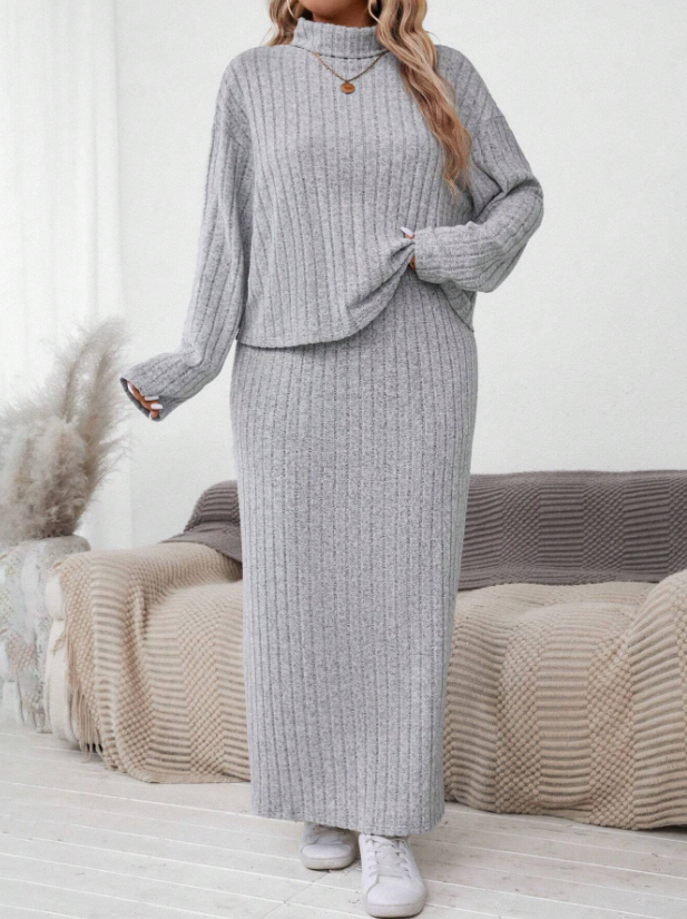 Turtle Neck Long Sleeve Set
