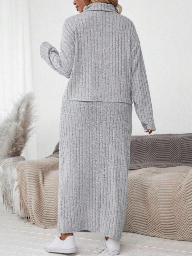 Turtle Neck Long Sleeve Set
