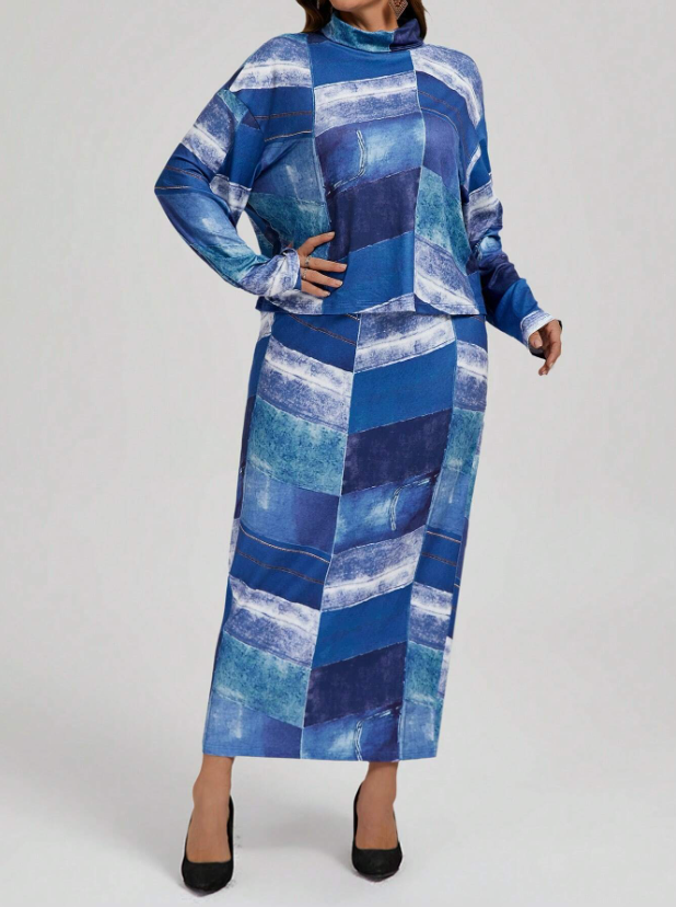 Turtle Neck Long Sleeve Set