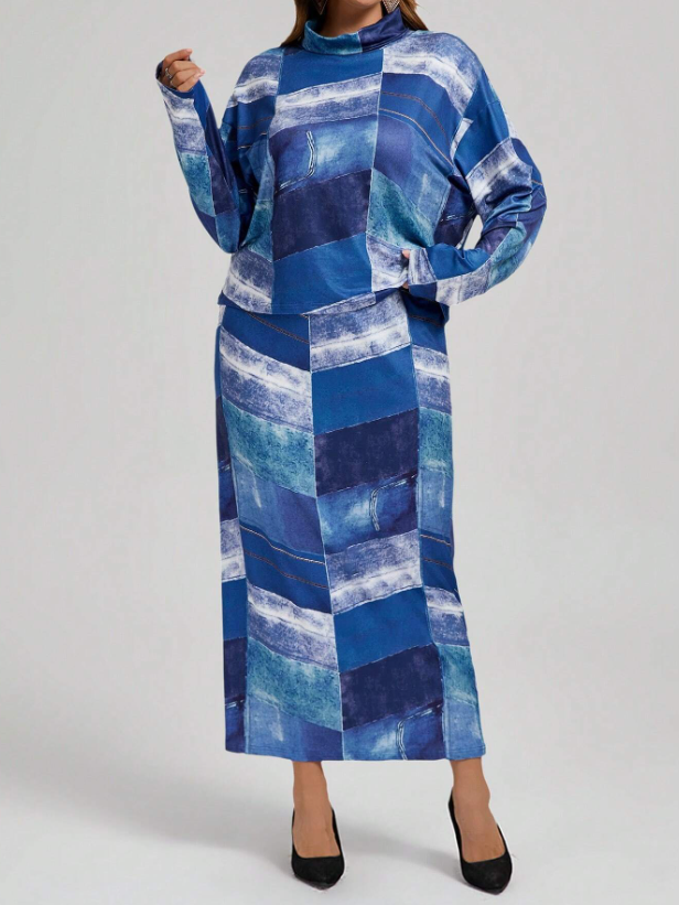 Turtle Neck Long Sleeve Set