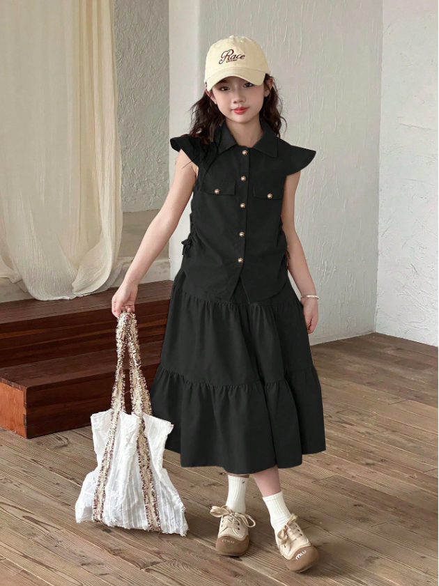 Matching Ruffles Skirt Set