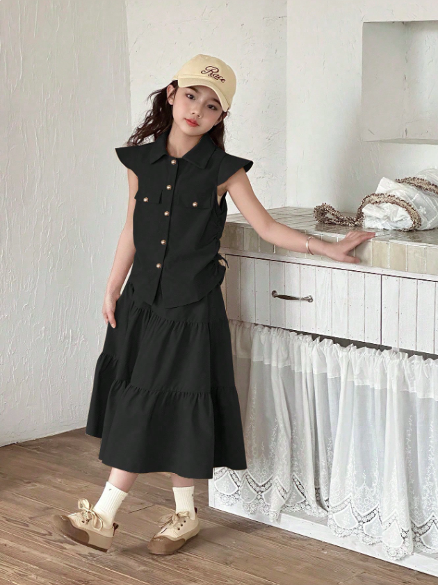 Matching Ruffles Skirt Set