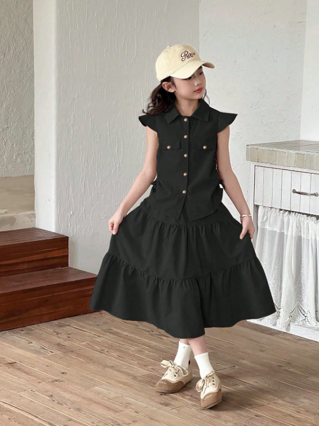 Matching Ruffles Skirt Set
