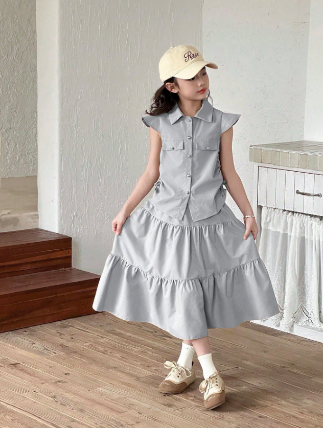 Matching Ruffles Skirt Set