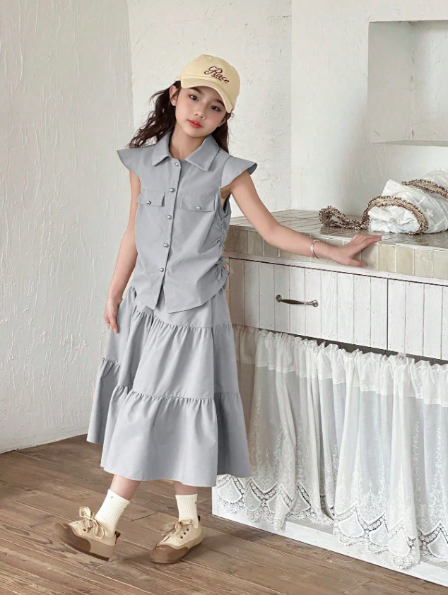 Matching Ruffles Skirt Set
