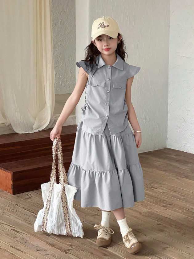 Matching Ruffles Skirt Set