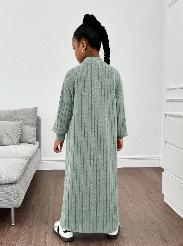 GIRLs Long Cardigan and Dress Set