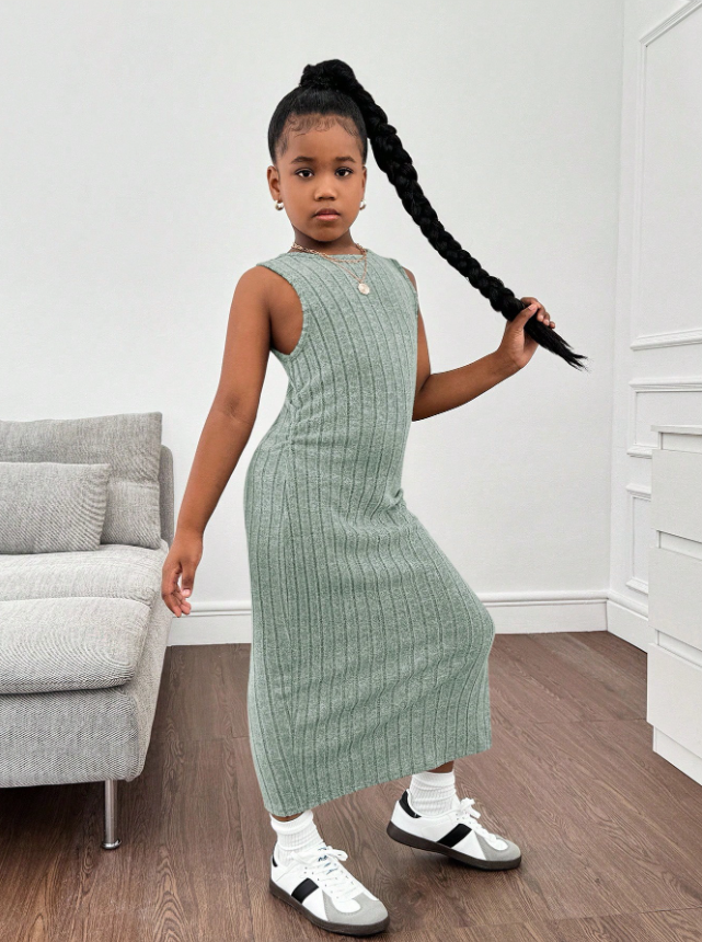 GIRLs Long Cardigan and Dress Set
