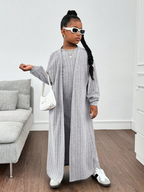 GIRLs Long Cardigan and Dress Set