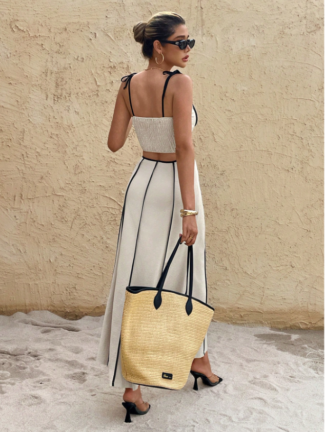 Elegantly Lined Skirt and Top